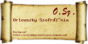 Orlovszky Szofrónia névjegykártya